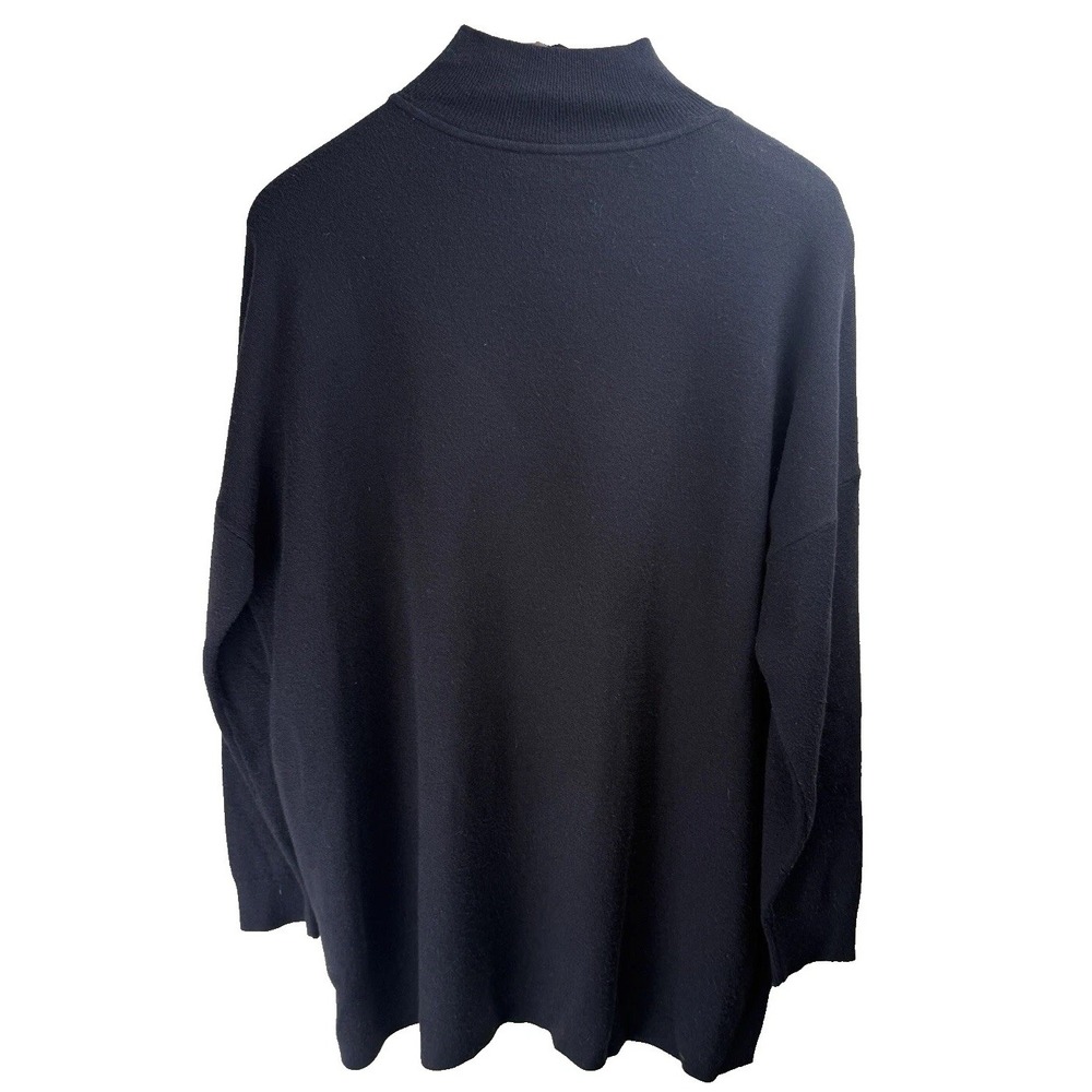 Alice + Olivia Black Long Sleeve Sweater Keyhole Neck SZ. L  6% Cashmere Career - Picture 2 of 8